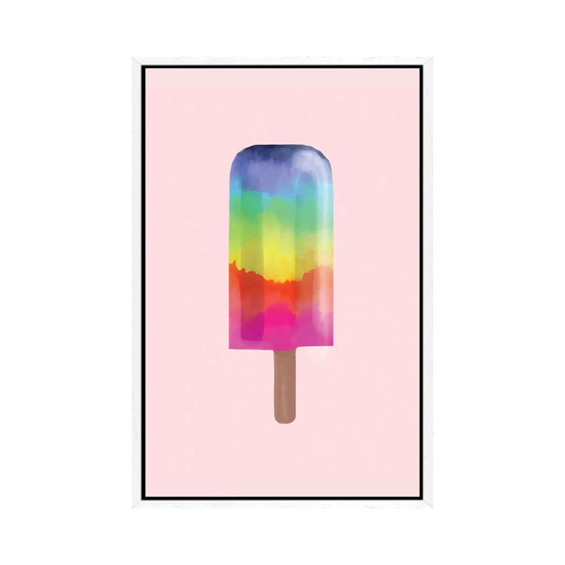 Rainbow Popsicle by Emanuela Carratoni - Print on Canvas, White Framed Canvas, 152.5 cm H x 101.5 cm W