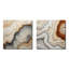 Géode de pierre beige et orange minimalisme - ensemble de 2 collages carrés en géode de pierre-161103945-161103939