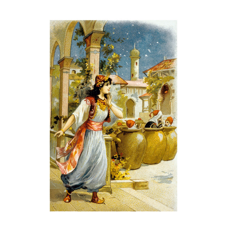 Art sur toile, artiste inconnu, Ali Baba and the Forty Thieves Morgiana, 1900, H 19 po x l 12 po