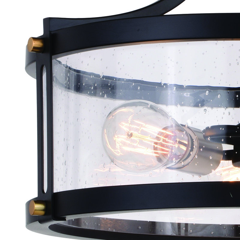 William Glass Semi Flush Mount, Nobel Bronze/Gold