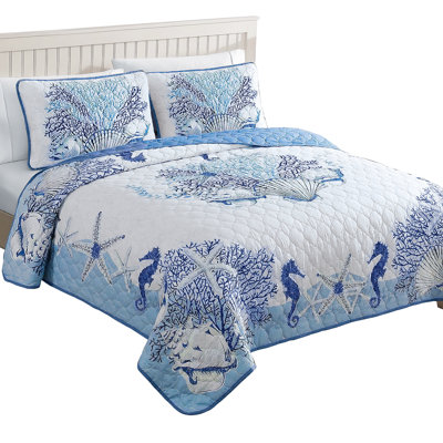 Tropical Beach Delight 3-Piece Quilt Set