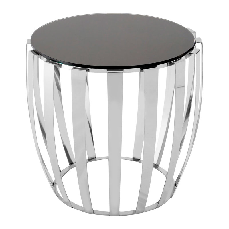 Kiera Glass Top Drum End Table