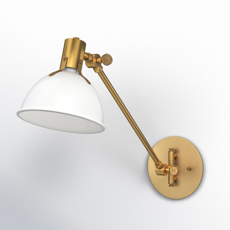 Mildura Steel Swing Arm Sconce, Polished White