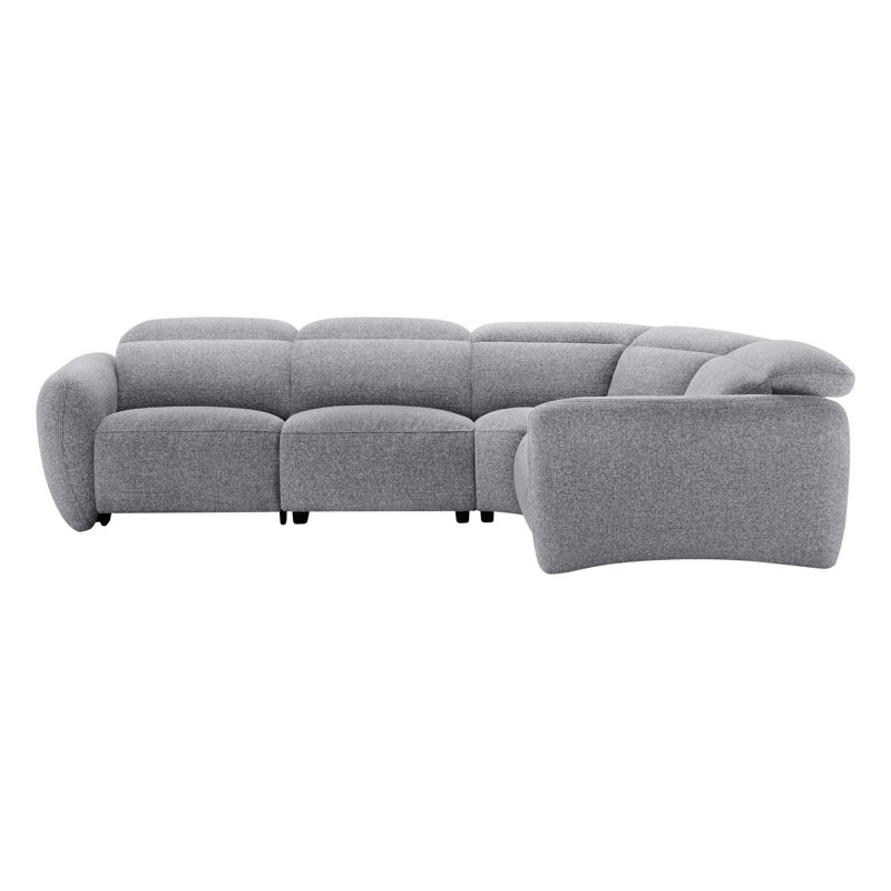 Canapé modulaire inclinable électrique 4 pièces Astro, Polyester gris Nathan
