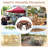 Round Tabletop Wood Picnic Table with Built-in Benches-746001689-746001690