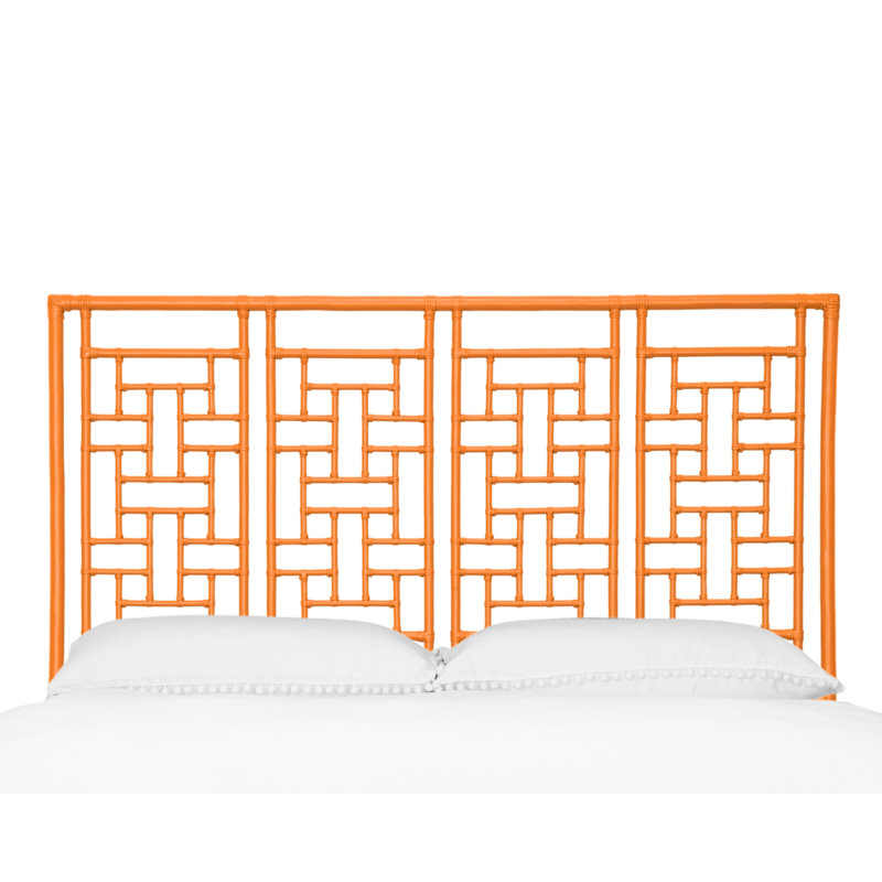 Ohana Wicker/Rattan Open-Frame Headboard, Citrus Orange, King