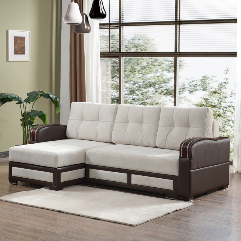 Canapé modulaire rembourré Primenest Urbanedge avec rangement, Chenille noir / gris