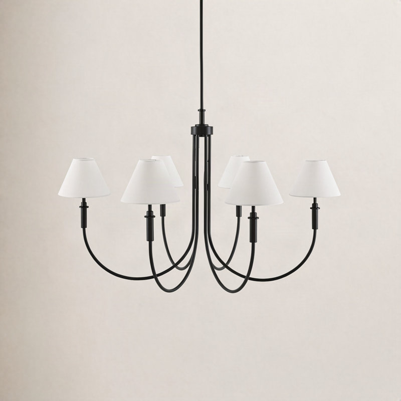 Celeste Chandelier, 6 Lights, Matte Black