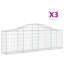 Paniers en gabion arqués 3 pièces 78,7 po x 11,8 po x 31,5 po / 39,4 po Vidaxl-88703552