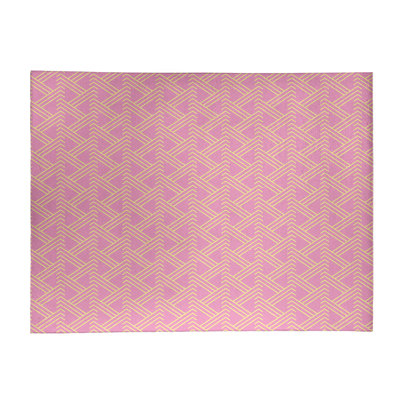 Tapis rose/jaune zig zag