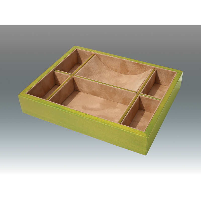 Cloverdales Wood Decorative Tray, Green