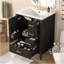 Meuble-lavabo moderne de 24 po avec lavabo en céramique, porte à fermeture douce, 3 tiroirs, poignées dorées et support de porte pour un rangement peu encombrant-738867597
