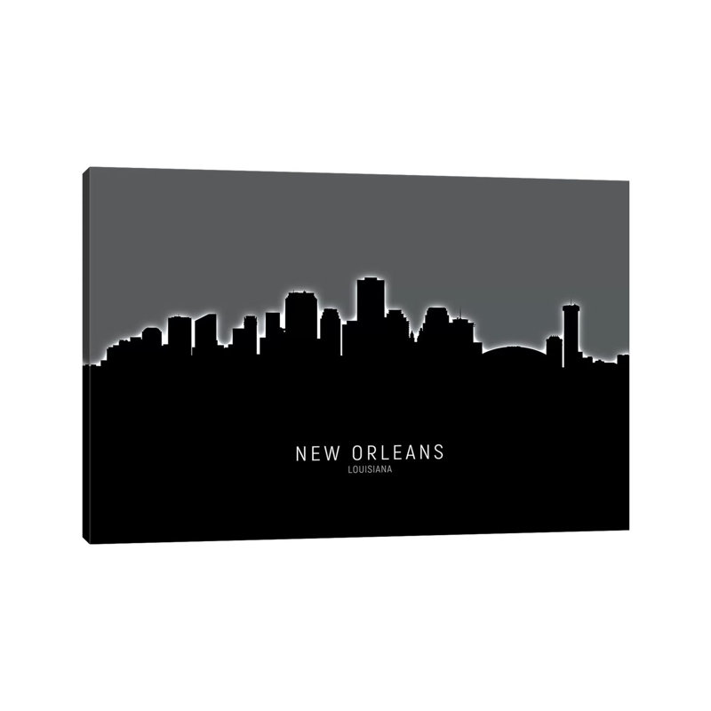 «New Orleans Louisiana Skyline» par Michael Tompsett, impression sur toile tendue, H 40 po x l 60 po x 1,5 po