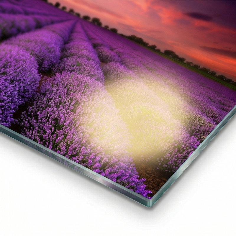 «Lavender Sunset», impression sur verre