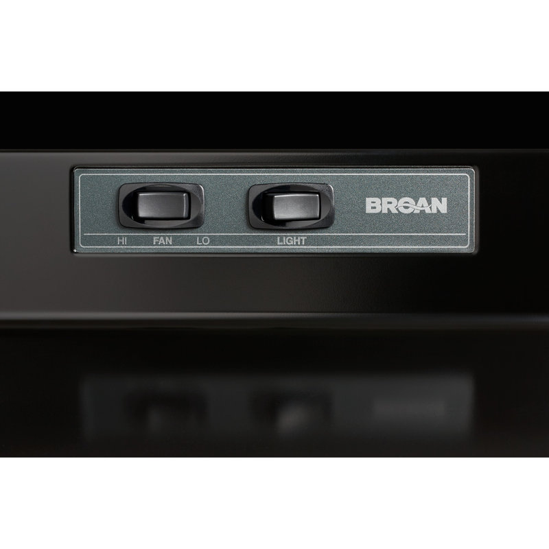Broan-NuTone 30" Steel 190 CFM Ducted (Vented) Under Cabinet Range Hood with Mesh Filter, Black, 36"