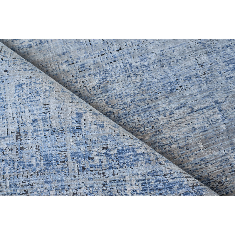 Intrigue Abstract Area Rug in Blue, Rectangle 8' x 10'