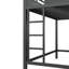 Structure de lit mezzanine en métal avec tablettes de rangement, ports USB et éclairage DEL