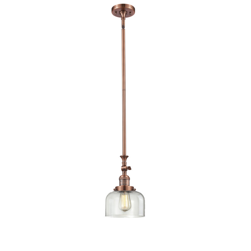 Luminaire suspendu cloche 1 lumières Estefan, Cuivre antique, Grainé