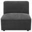Chaise sans accoudoirs rembourrée gris foncé