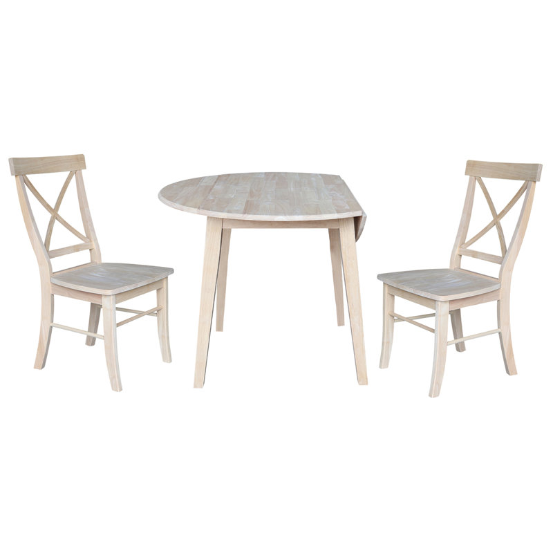 Ensemble de salle à manger Kaylam, Non fini, 3 pièces: table, 2 chaises