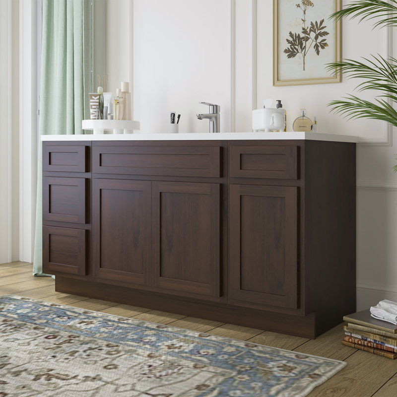 60'' Single Bathroom Vanity Base Only, Brown