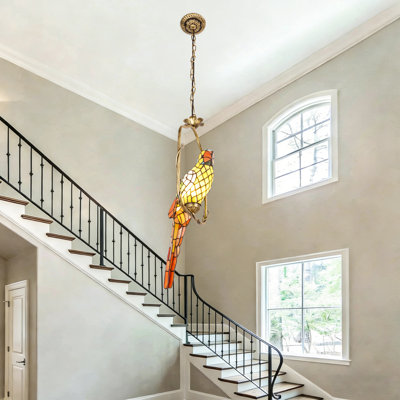 Artistic Parrot Glass Pendant Light – Sculptural Statement Hanging Fixture