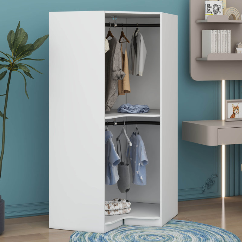 Garde-robe de coin Imaya Polygon, Blanc