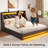 Bed Frame with LED Lights,Upholstered Wingback Storage Bed with Built-in Outlets & 4 Drawers-966201854-966201852