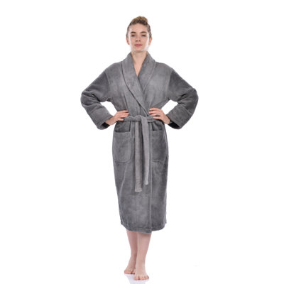 One Size Fits Most Luxury Turkish Bath Robes for Men & Women, 100% Turkish Cotton, Hotel Style Ultra Soft Robes For Home and Bath - Soft Shawl Collar Bathrobe with Adjustable Belt for Him & Her