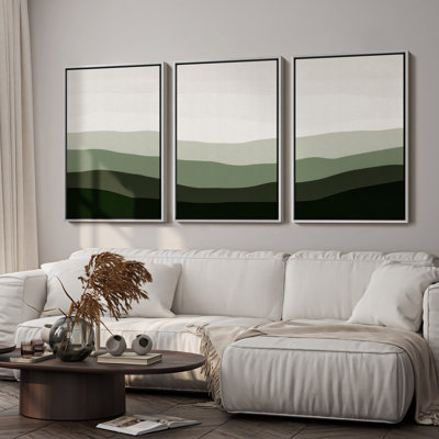 Framed Wall Art Abstract Vintage Antique Classic for Bedroom - 24"x36"x3 panels