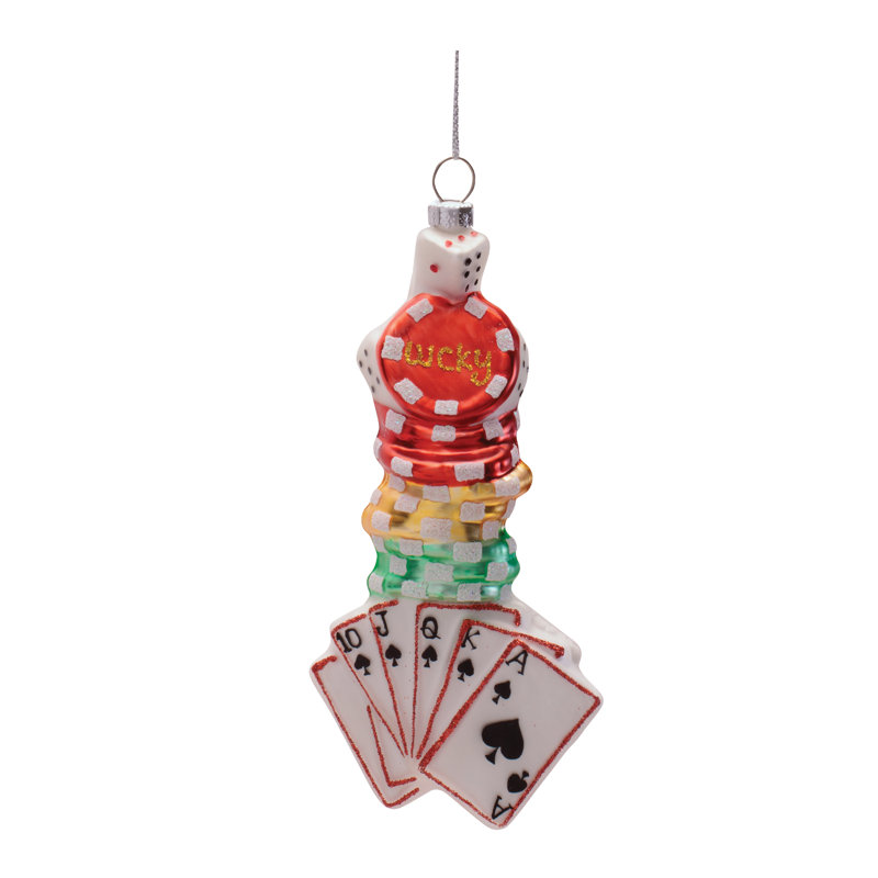 Ornements en verre de casino (ensemble de 6)