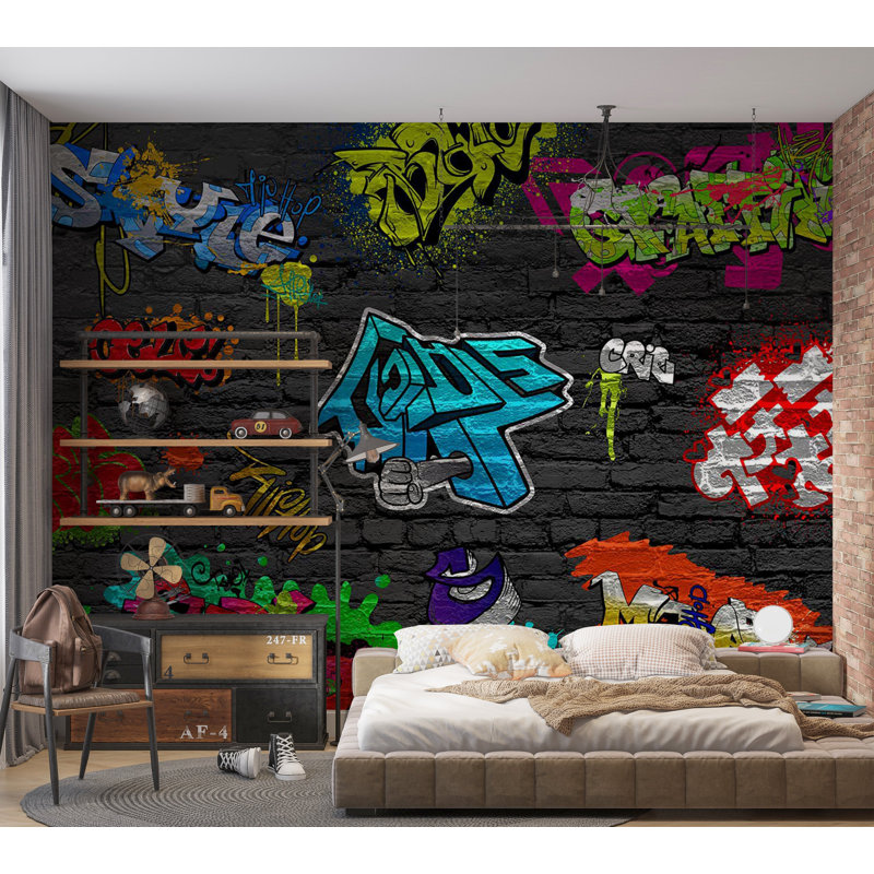 Murale Peel & Stick Street Art - Combinaison de graffiti, L 115 po x L 82 po