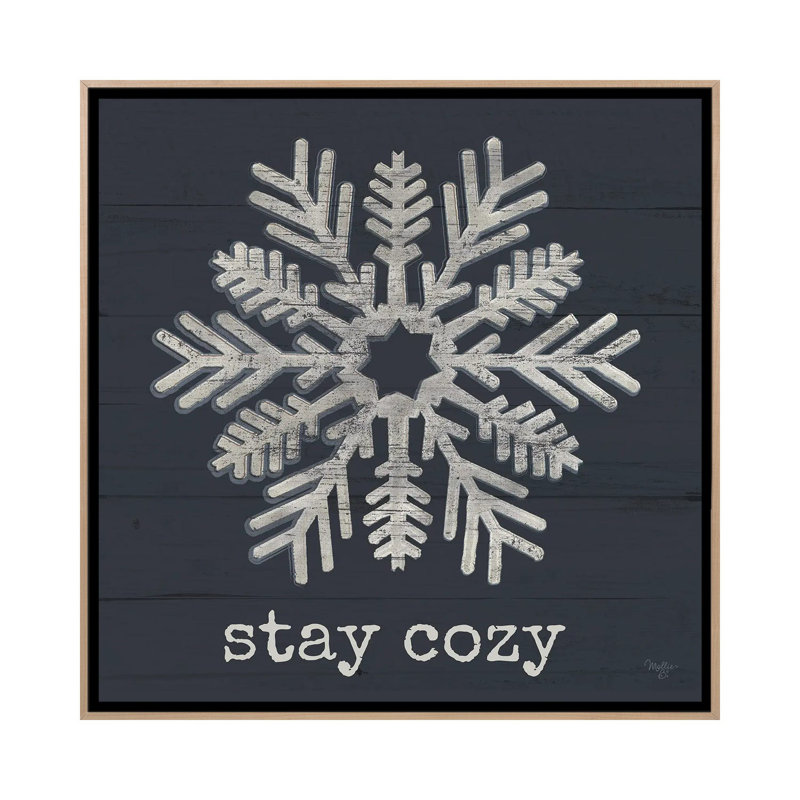 «Stay Cozy Snowflake», reproduction d'art sur toile encadrée, H 26 po x l 26 po, Impression encadrée sans passe-partout