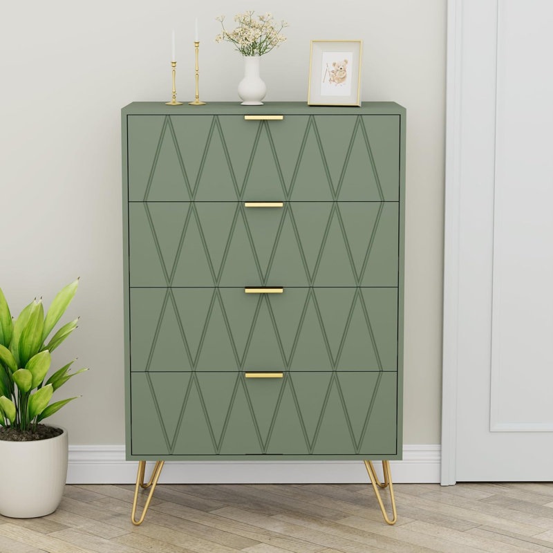 Solid Wood 57 cm W Chest of 4 Drawers