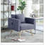 Fauteuil en lin gris foncé à 4 pieds