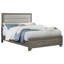 Lit Reay, bois de chÃªne brun, tÃªte de lit capitonnÃ©e de couleur beige-108977108