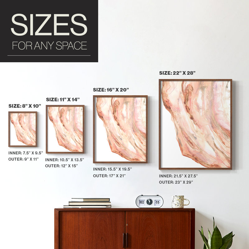 Rose Quartz II, reproduction encadrée - bois massif, Brun, H 10 po x l 8 po