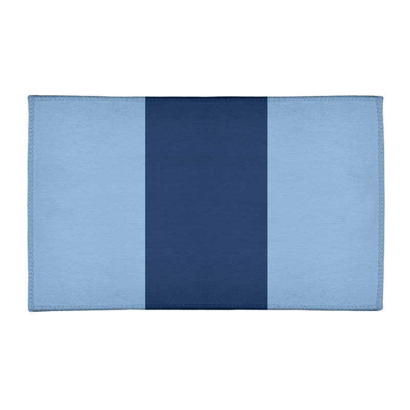 Tapis bleu ciel/bleu marine rayé Tampa Bay, Rectangle 2 pi x 3 pi