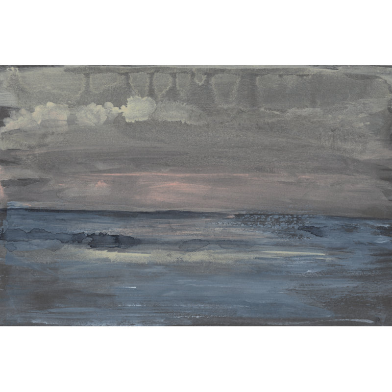 Breaking Sea I - Painting, 81 cm H x 122 cm W, Black Floater Framed