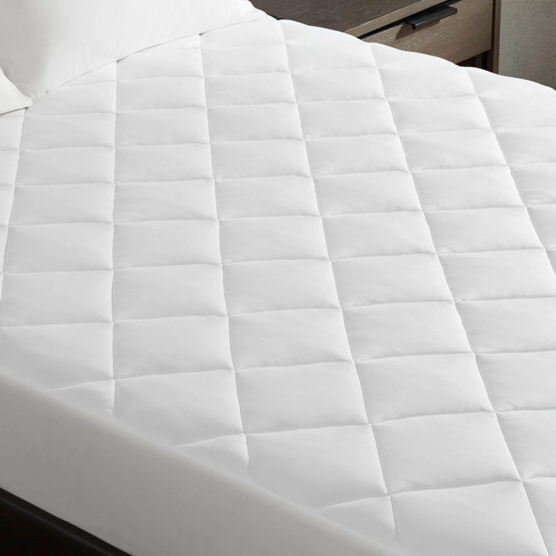 Surmatelas à poches profondes blanc, Lit double