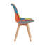 42.5cm H Patchwork Fabric Dining Chair, Retro Style Upholstered Side Chair with Solid Wood Legs-557882046-634238873