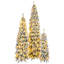 Ensemble de sapins de Noël enneigé avec lumières DEL et tailles multiples