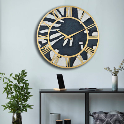 Horloge murale élégante Elegant, 19,7 pouces de diamètre | 100% panneau de fibres à densité moyenne, épaisseur: 0,2 pouce | Design minimaliste élégant pour la décoration de la maison et du bureau | Parfait pour le salon, la chambre à coucher et la cuisine