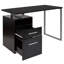 Desk with Two Drawers and Metal Frame-1255066938