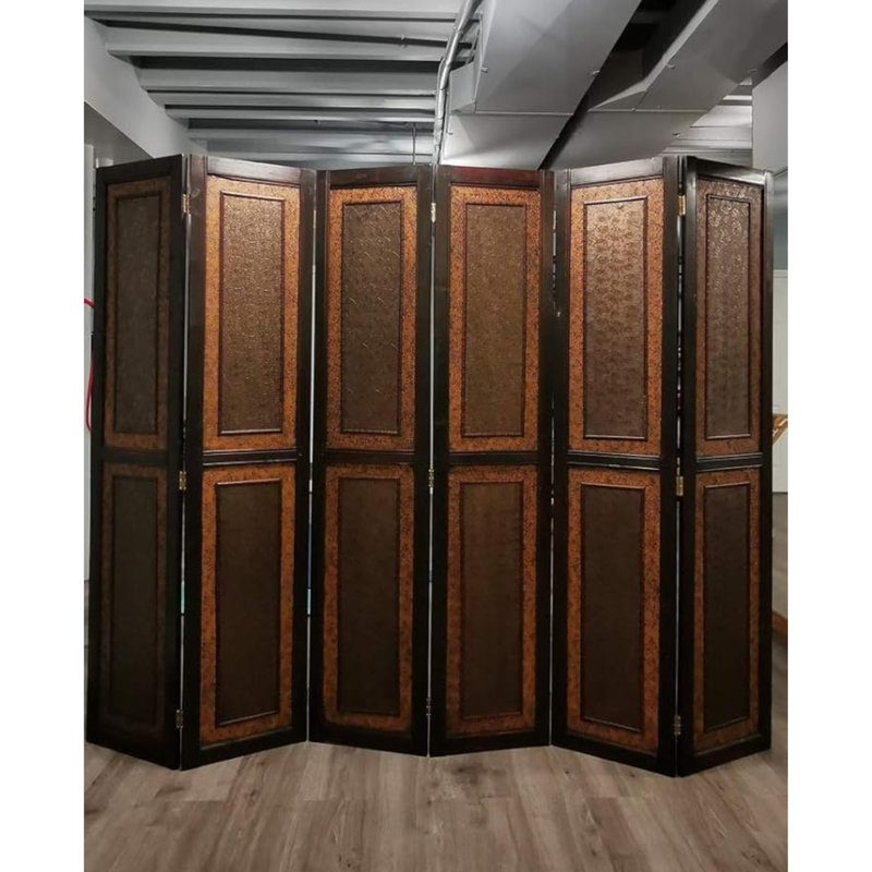 Paravent rétro de style chinois, 6, Brun