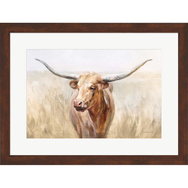 «Big Sky Longhorn Neutral» par Danhui Nai - impression encadrée