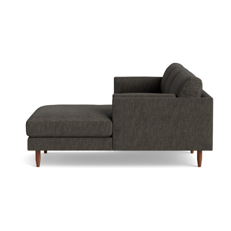 Skinny Fat Chaise Sectional, Performance Weave - Onyx, Right Hand Facing