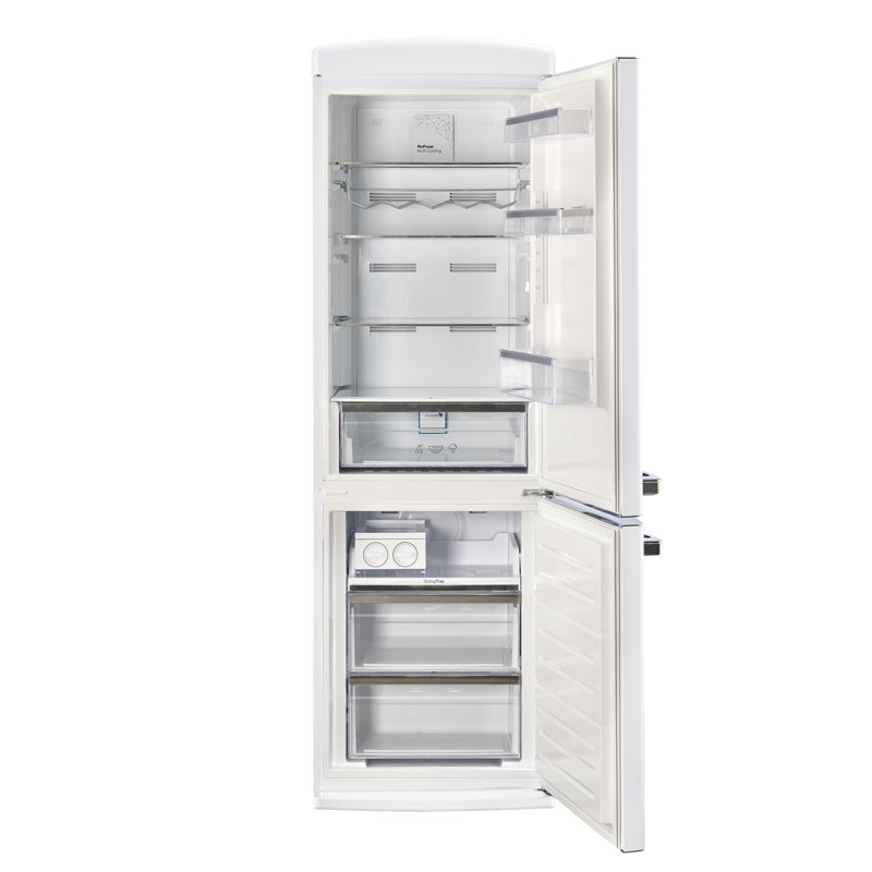 Classic Retro 24 In 12 Cu.ft Bottom Mount Fridge Auto Defrost, Energy Star Certified, Counter Depth, White