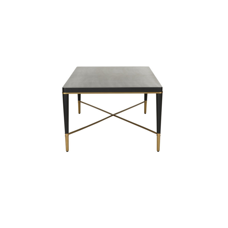 Hamlet Cocktail Table, Matte Black, Matte Black/Antique Brass