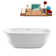 59" Streamline Freestanding Soaking Acrylic Bathtub With Drain and Bamboo Tray